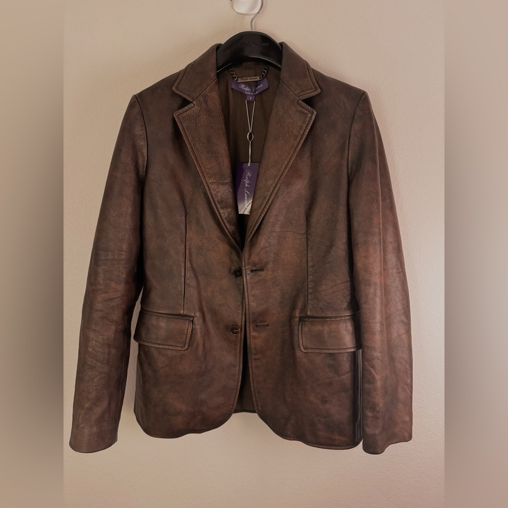 Ralph Lauren Purple Label Tomasso Distressed Leather Jacket